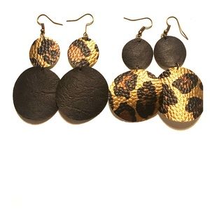 Faux leather earrings 1 set $12